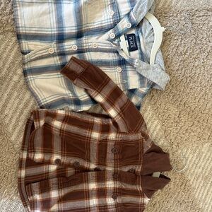 Children’s place Boys Plaid Button-Front Shirts in Brown & Blue